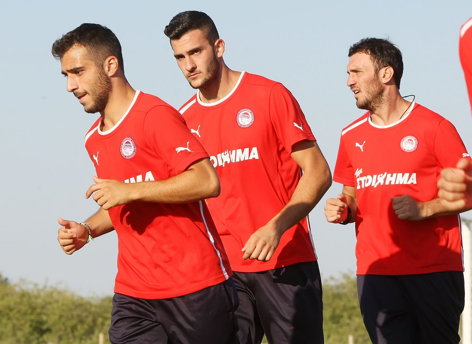 Training before the friendly match