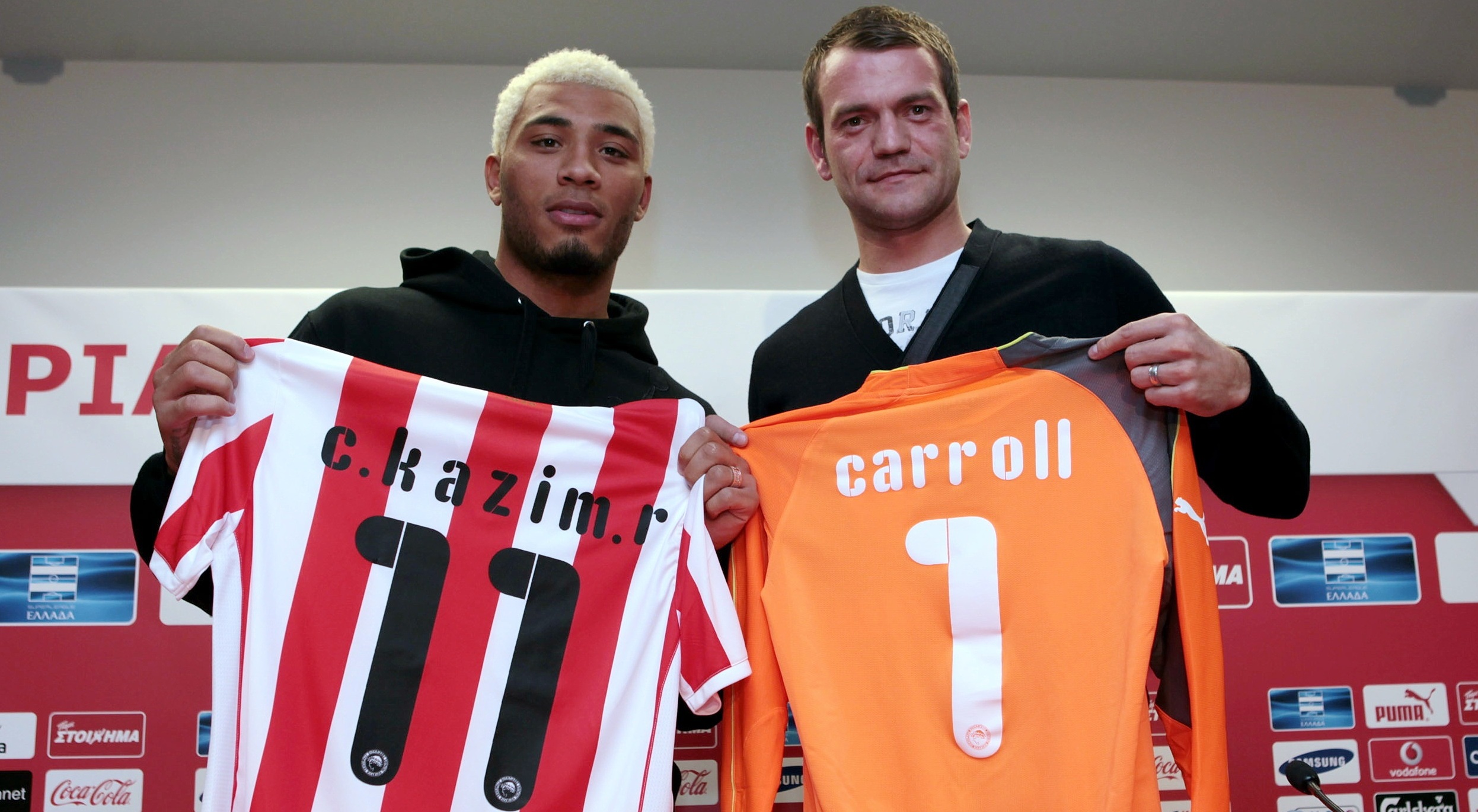 Roy Carroll and Colin Kazim-Richards unveiled to the Press
