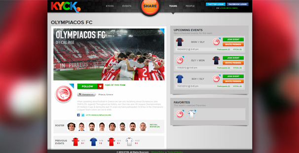 Olympiacos joins forces with kyck.com!
