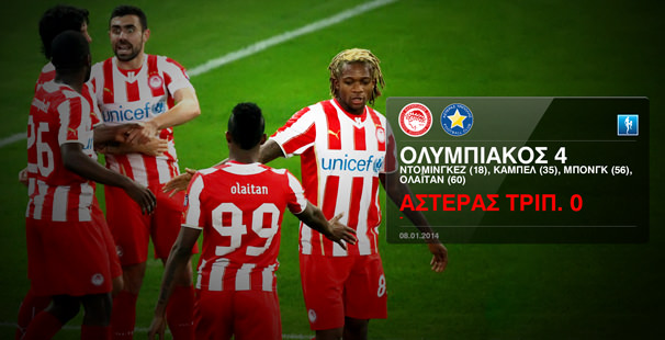 Olympiacos – Asteras Trípolis 4-0