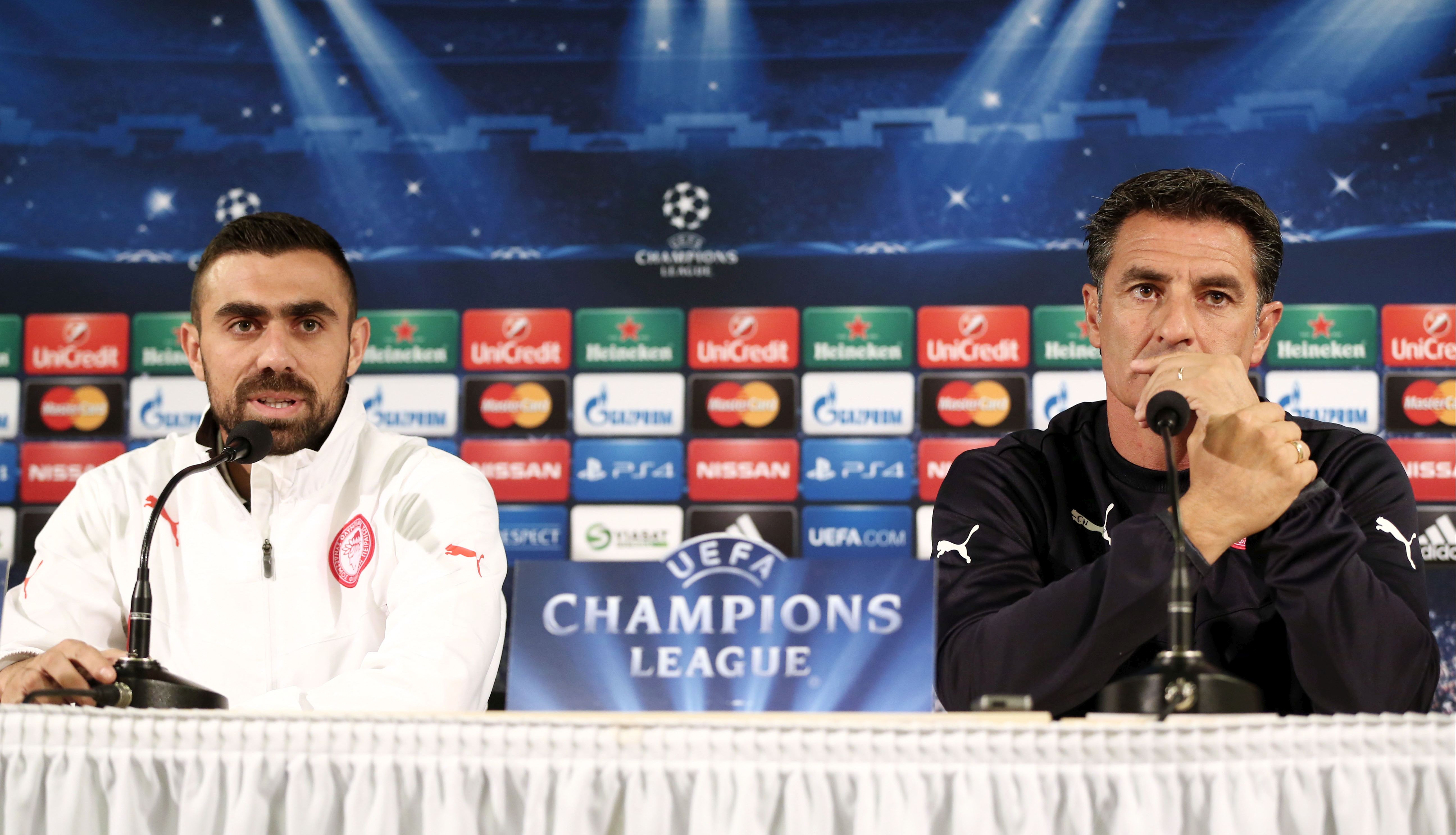 The press conference before the match against Malmö
