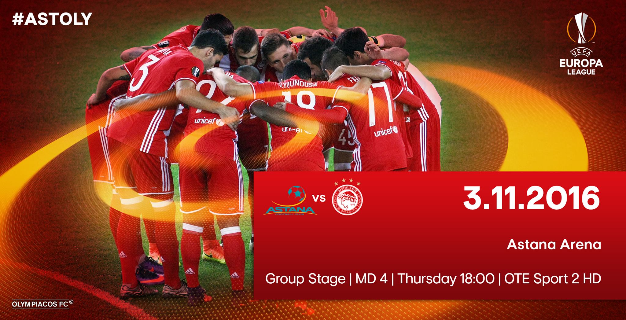 Αστάνα – Ολυμπιακός στις 18:00