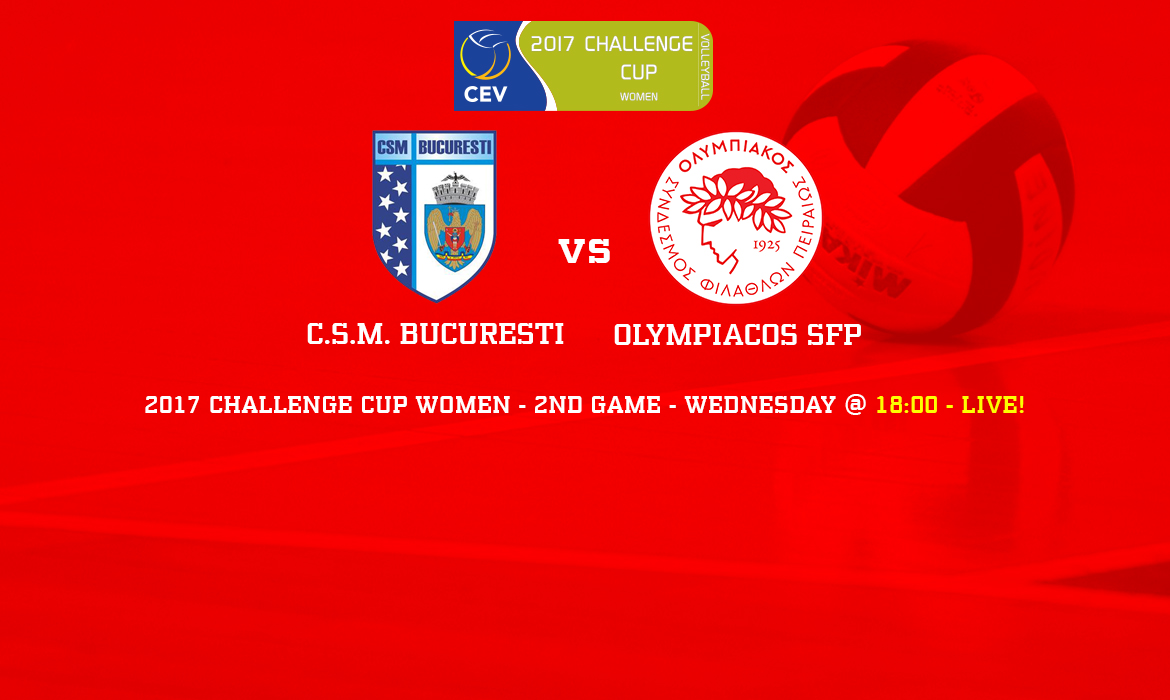 C.S.M. Bucuresti – Olympiacos SFP (LIVE 18:00)