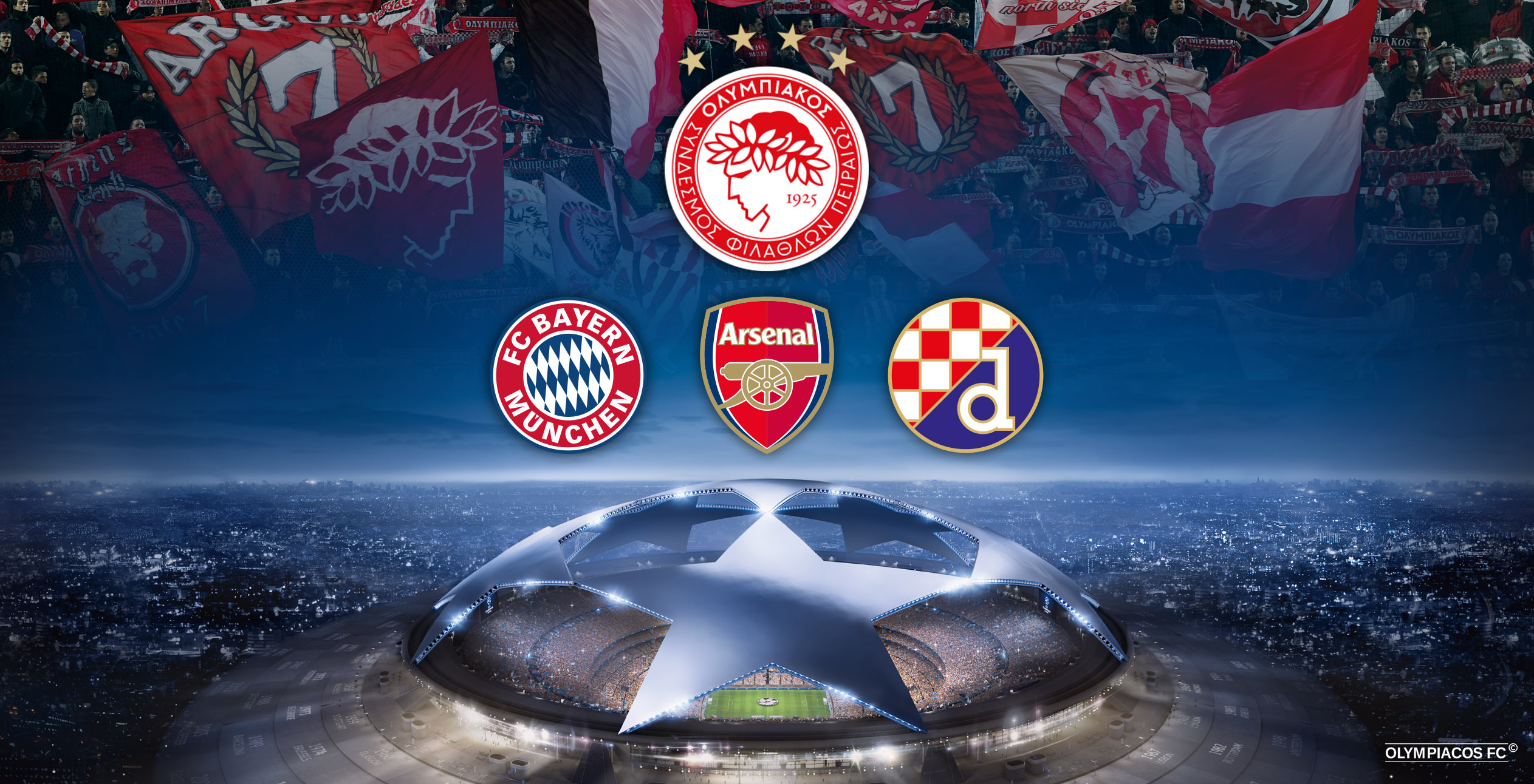 L’Olympiacos affrontera le Bayern, Arsenal et le Dinamo Zagreb !