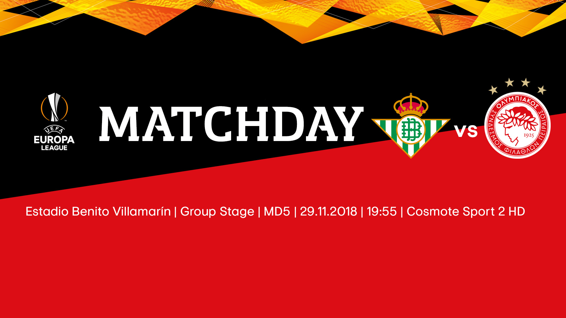 Ρεάλ Μπέτις – Ολυμπιακός στις 19:55