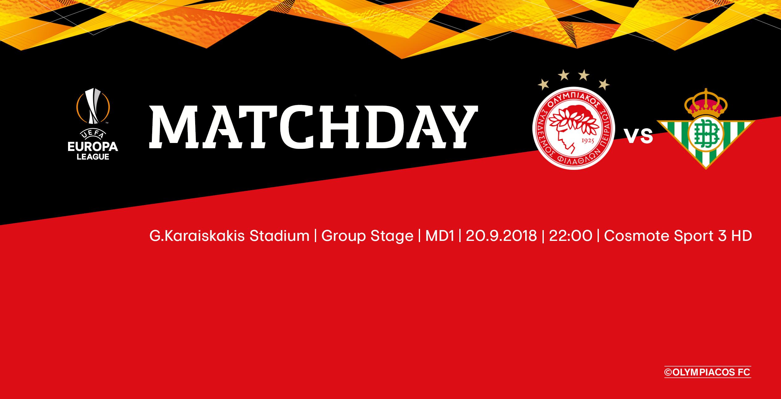 Ολυμπιακός – Ρεάλ Μπέτις στις 22:00