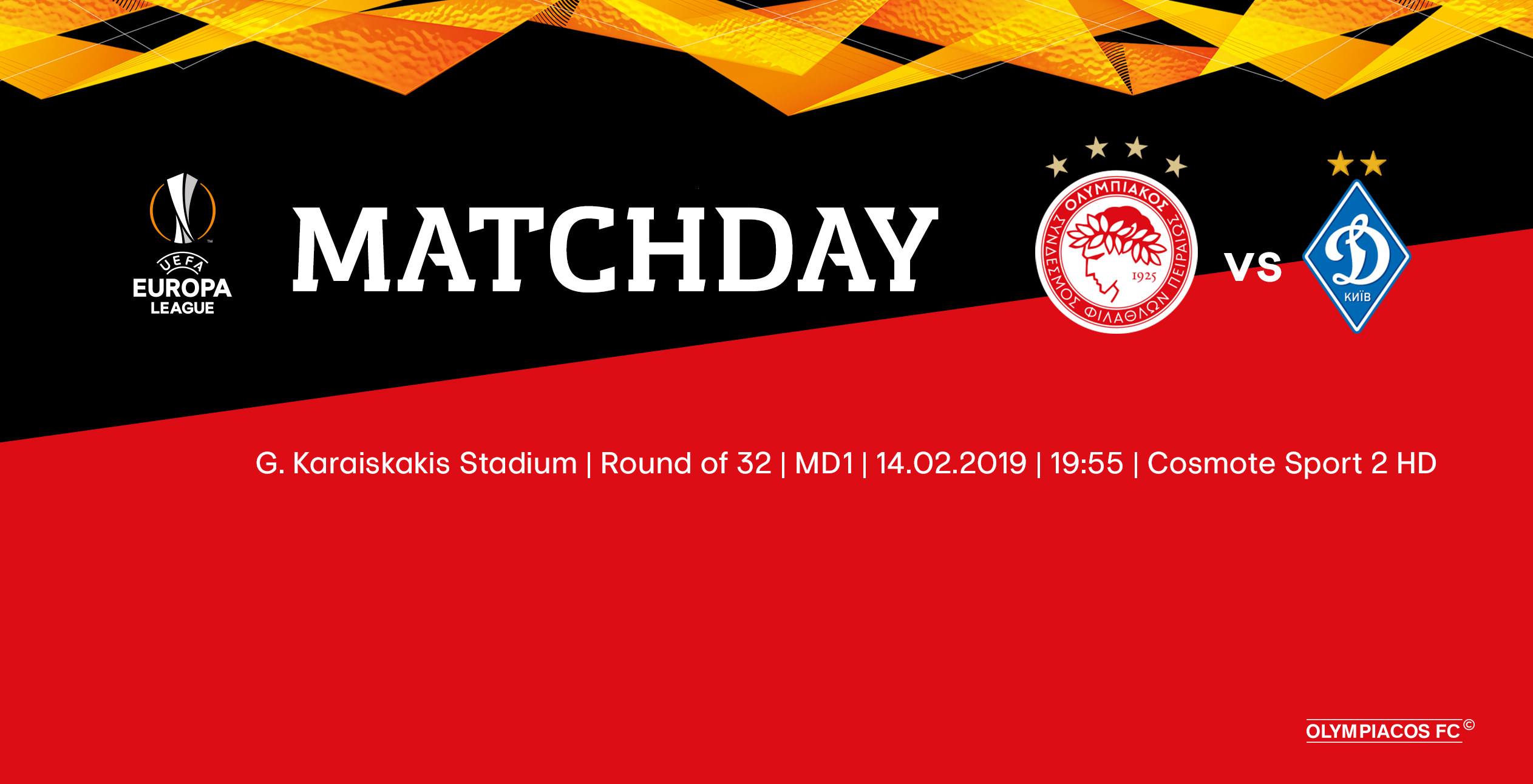Ολυμπιακός – Ντιναμό Κιέβου στις 19:55