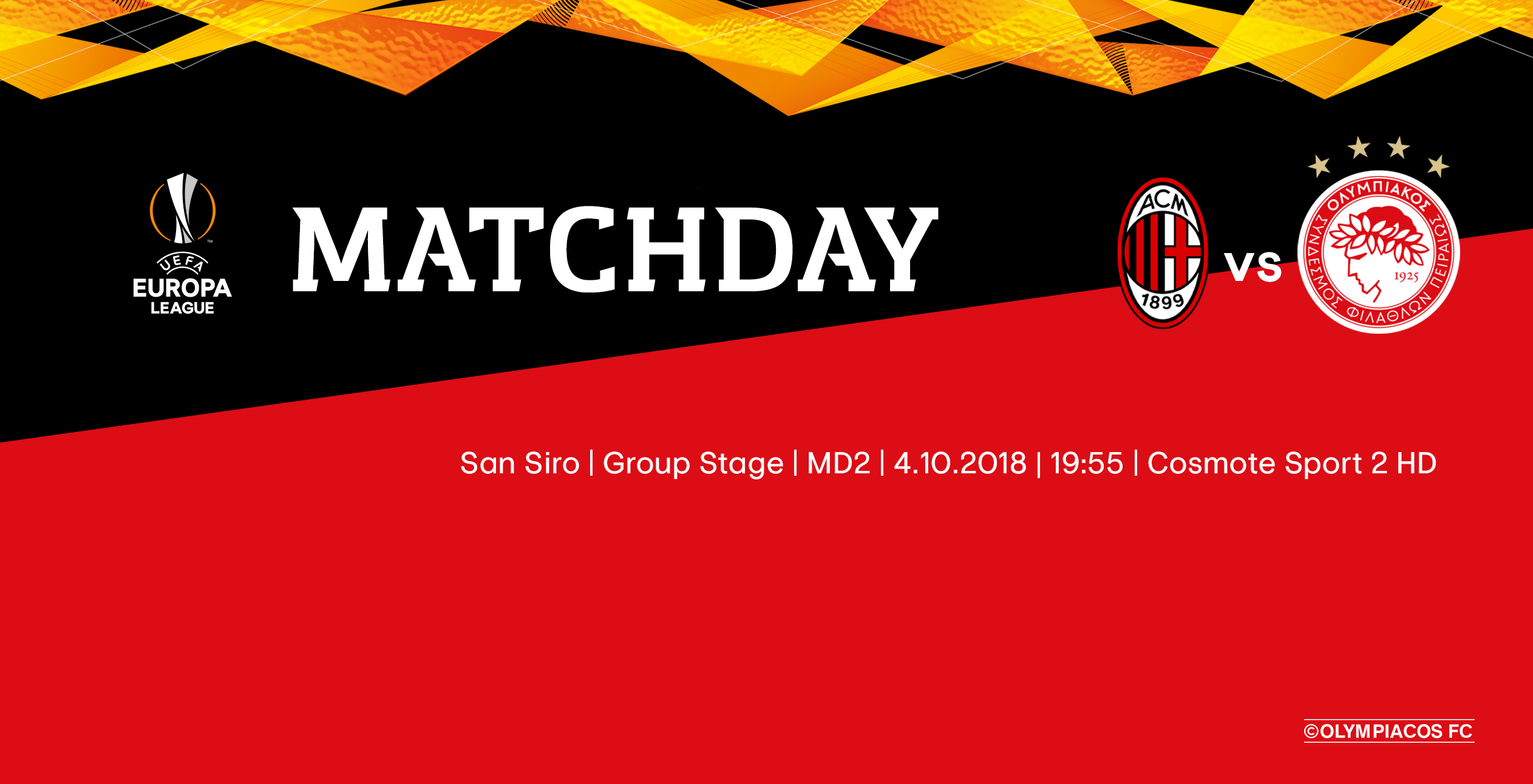 Μίλαν – Ολυμπιακός στις 19:55