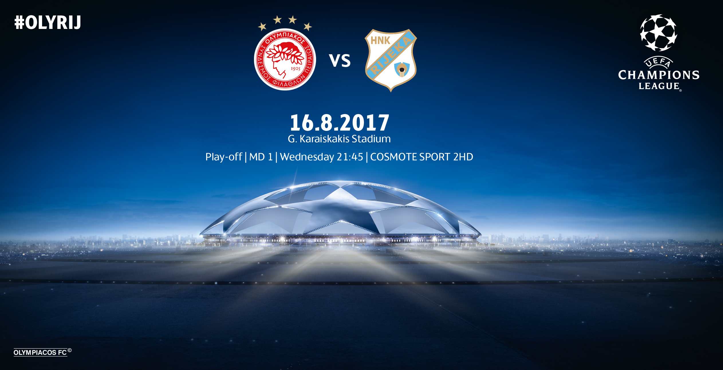 Ολυμπιακός – Ριέκα στις 21:45