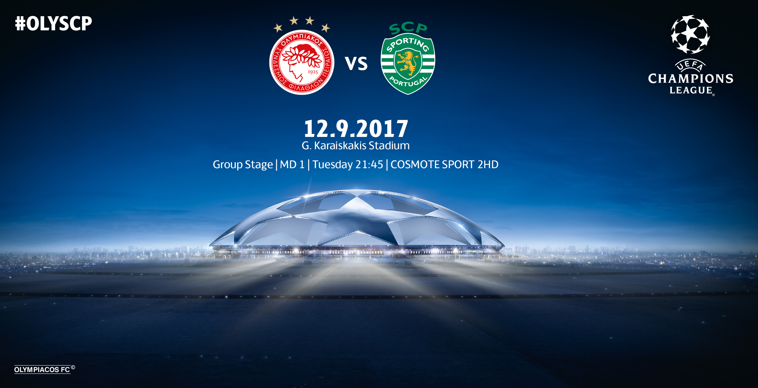Ολυμπιακός – Σπόρτινγκ Λισαβόνας στις 21:45