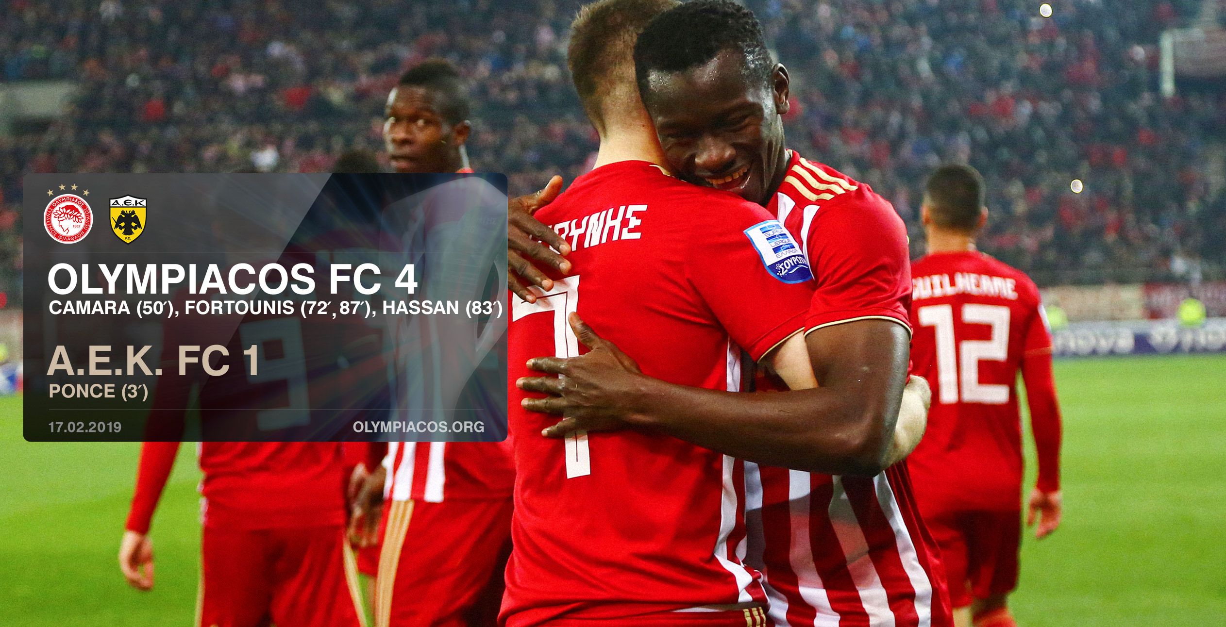 Victorious, triumphant OLYMPIACOS!