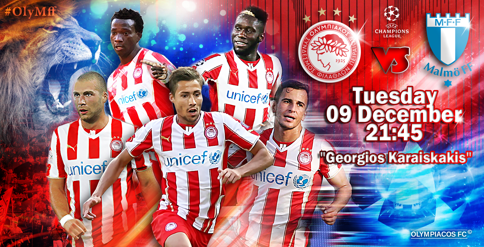 Oλυμπιακός – Μάλμε 21:45