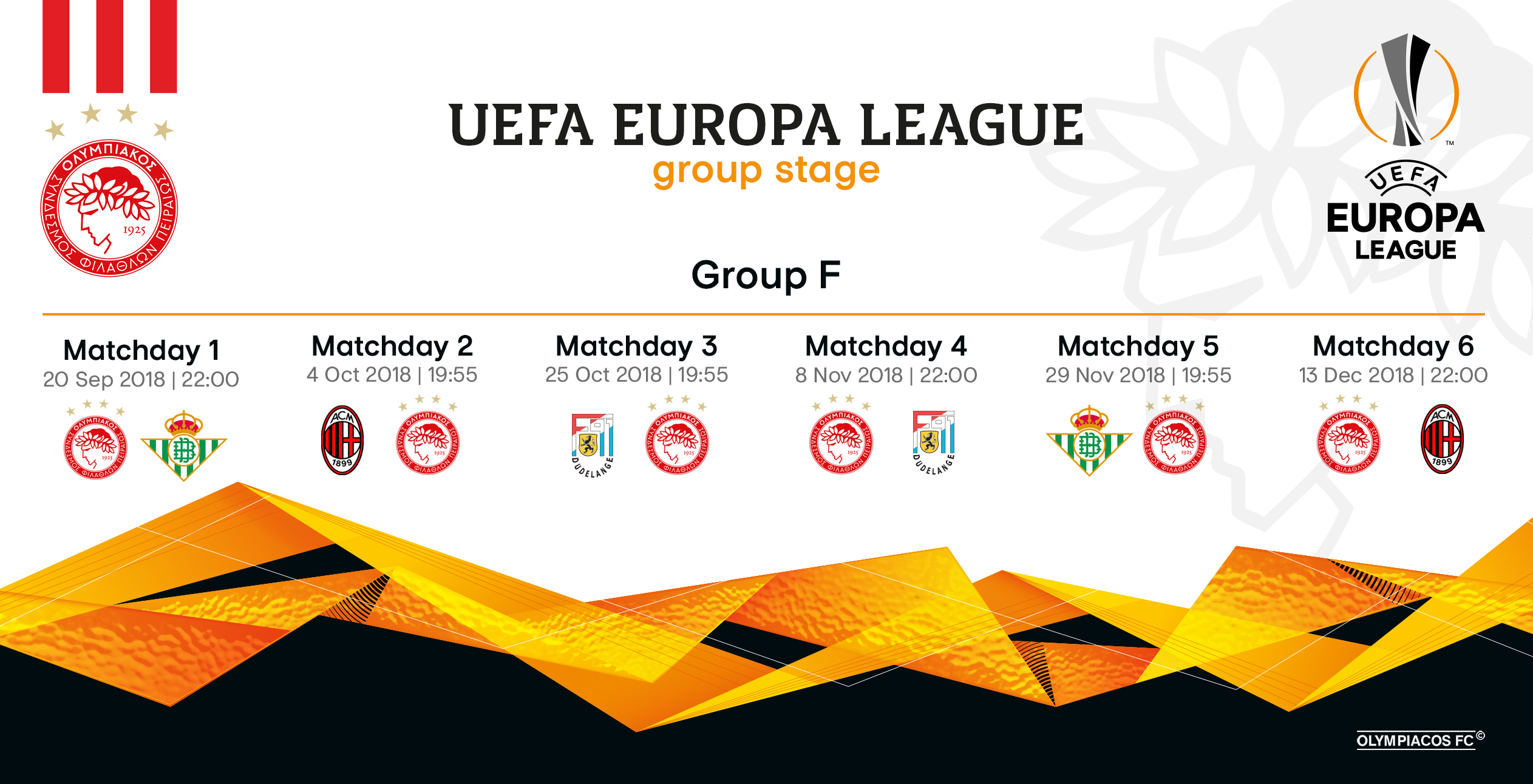 Το πρόγραμμα της ομάδας μας στο UEFA Europa League