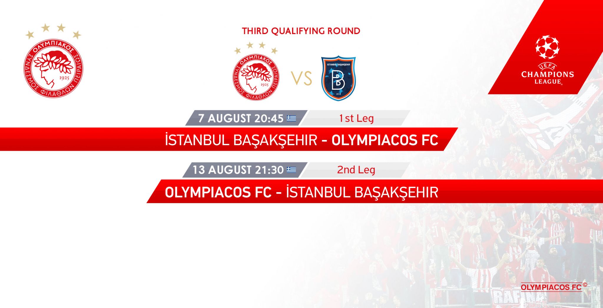 Ημέρες και ώρες των αγώνων με την Μπασακσεχίρ