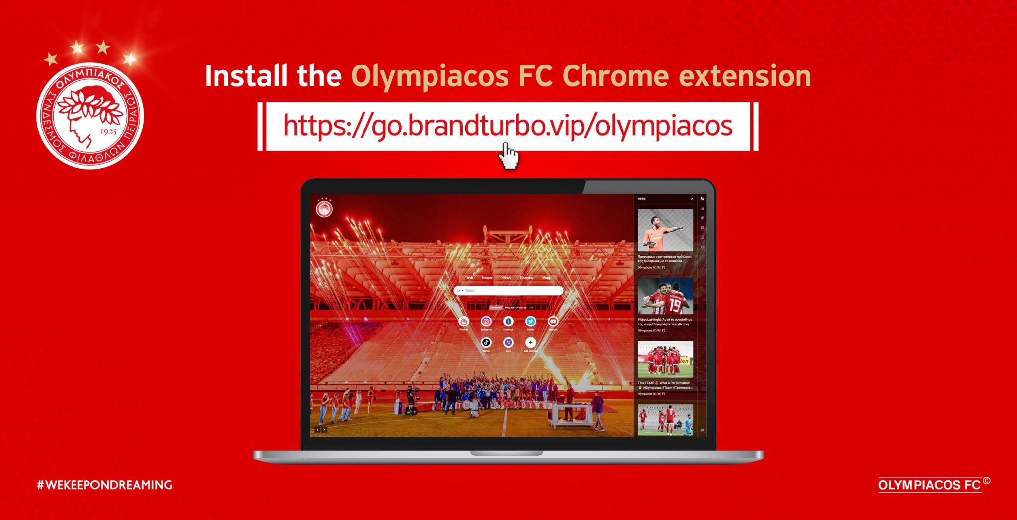 Descarga tú también la extensión del Olympiacós FC para Chrome