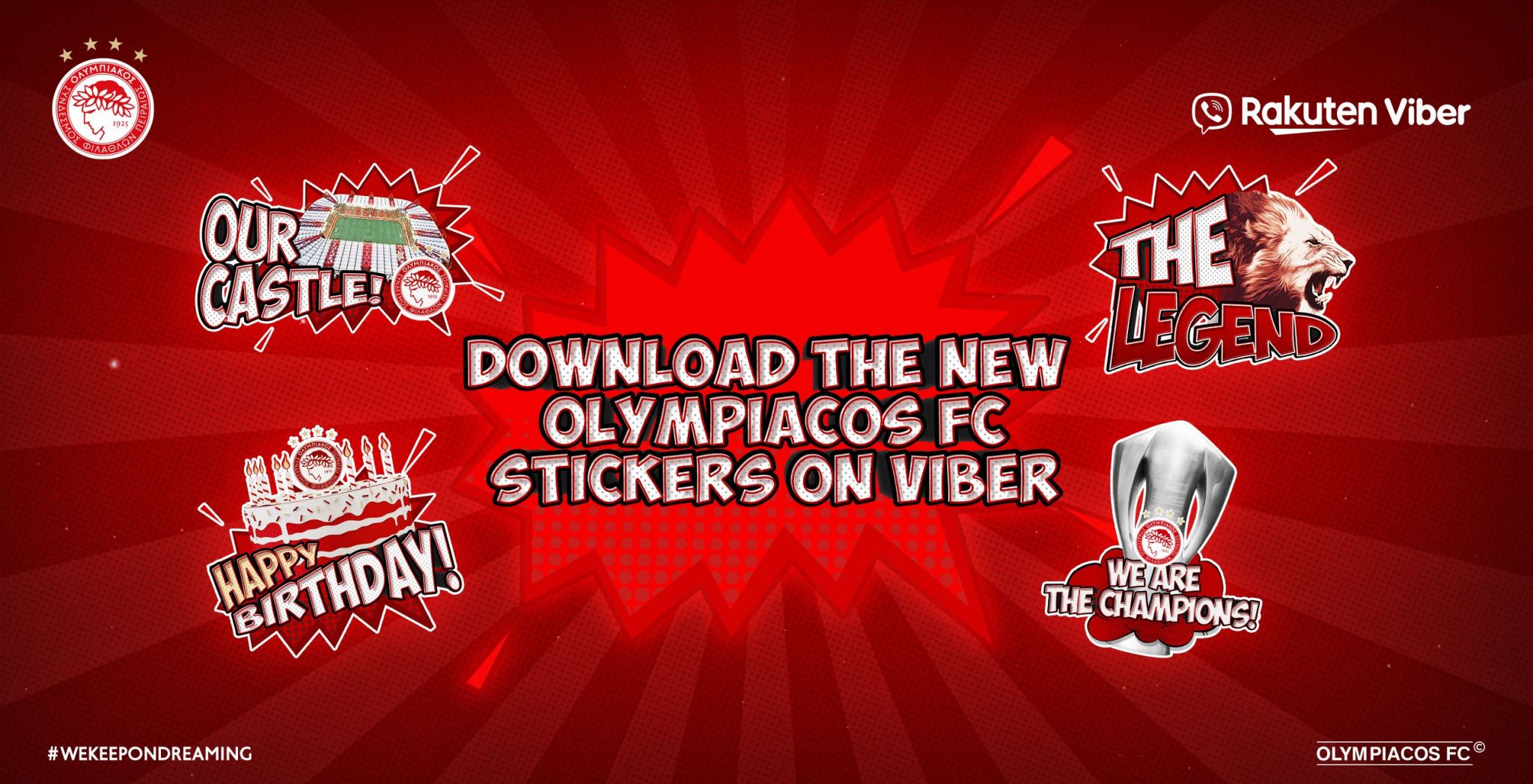 The new stickers of Olympiacos FC have arrived on Viber!