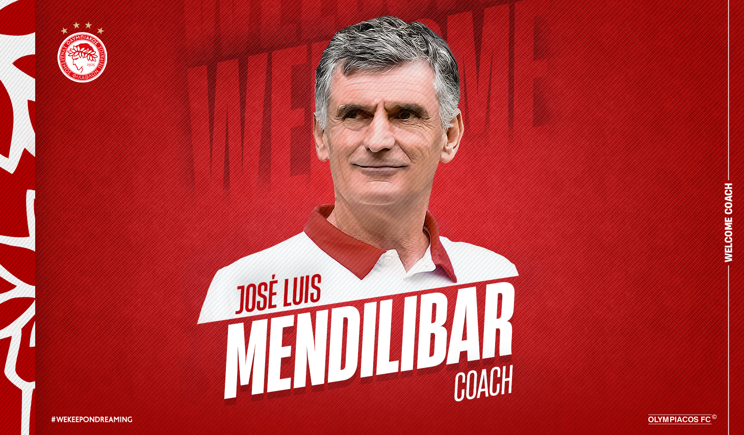 José Luis Mendilibar is the new coach of Olympiacos