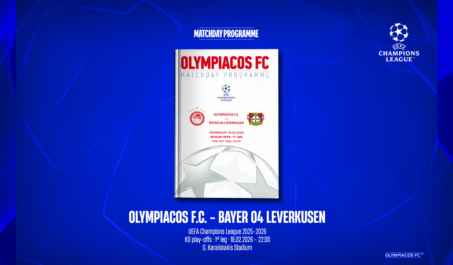 Το Matchday Programme του αγώνα Ολυμπιακός – Bayer 04 Leverkusen